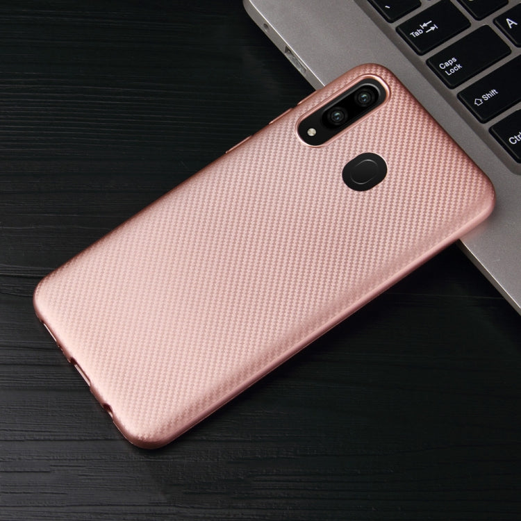 For Samsung Galaxy A30 Carbon Fiber Texture Shockproof TPU Protective Case