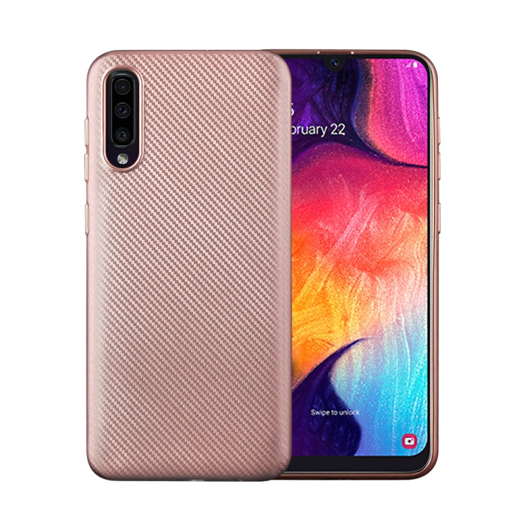 For Samsung Galaxy A50 Carbon Fiber Texture Shockproof TPU Protective Case