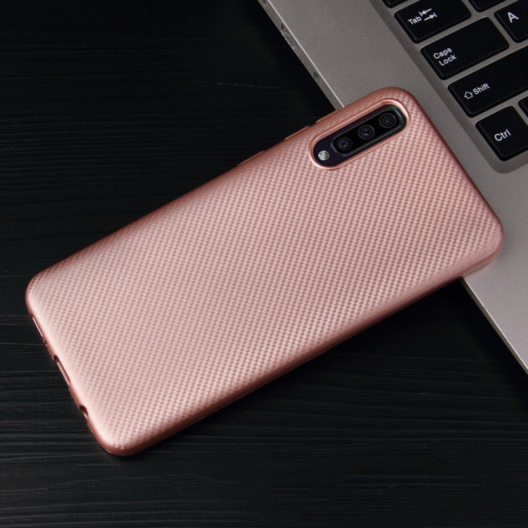 For Samsung Galaxy A50 Carbon Fiber Texture Shockproof TPU Protective Case