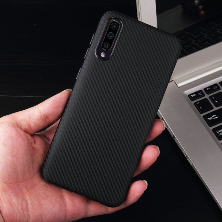 For Samsung Galaxy A50 Carbon Fiber Texture Shockproof TPU Protective Case