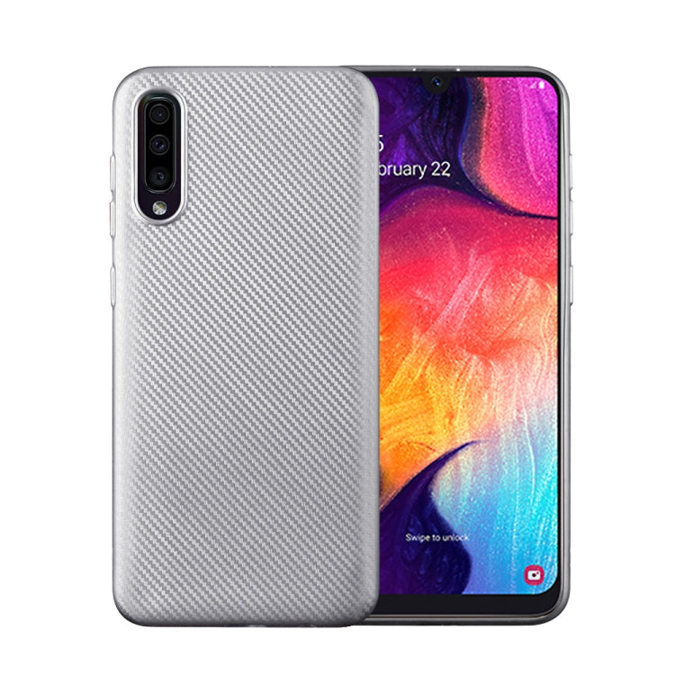For Samsung Galaxy A50 Carbon Fiber Texture Shockproof TPU Protective Case