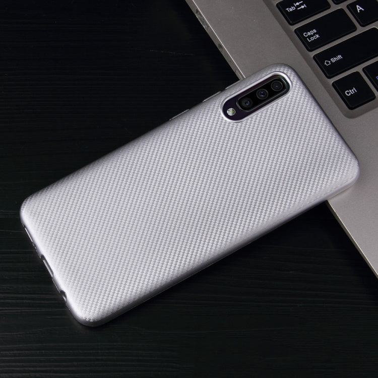 For Samsung Galaxy A50 Carbon Fiber Texture Shockproof TPU Protective Case