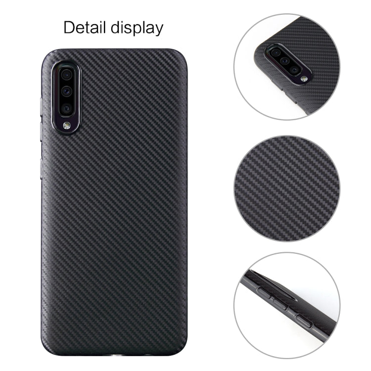 For Samsung Galaxy A50 Carbon Fiber Texture Shockproof TPU Protective Case