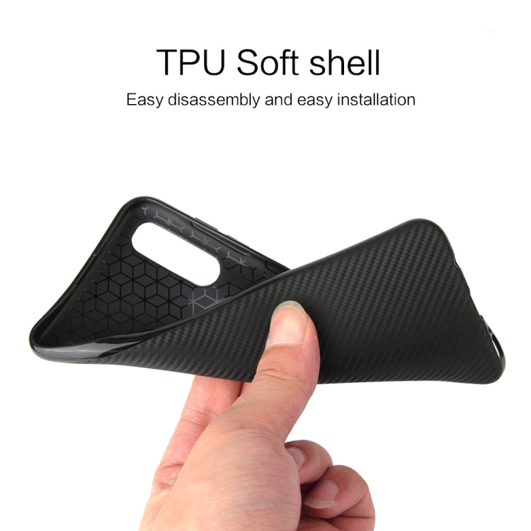 For Samsung Galaxy A50 Carbon Fiber Texture Shockproof TPU Protective Case