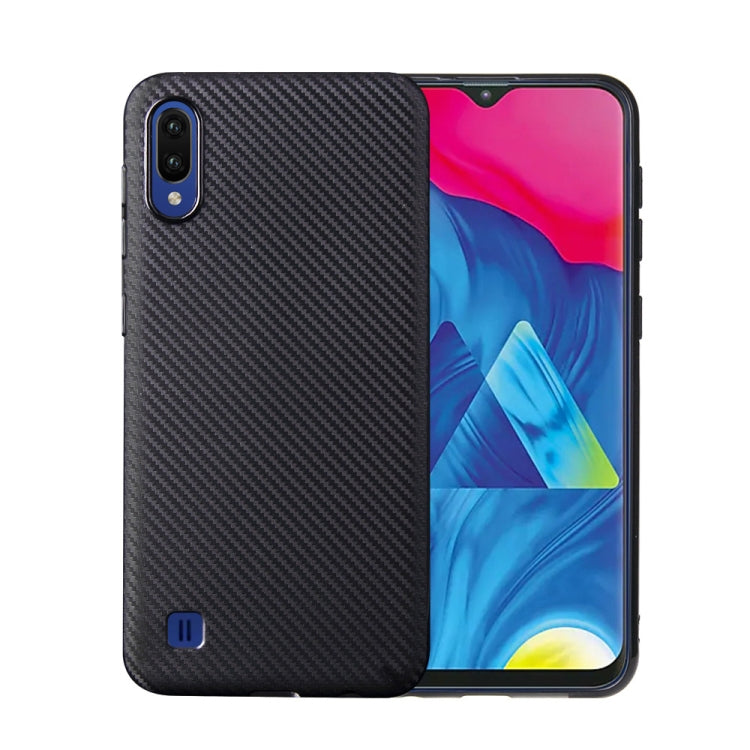 For Samsung Galaxy M10 Carbon Fiber Texture Shockproof TPU Protective Case