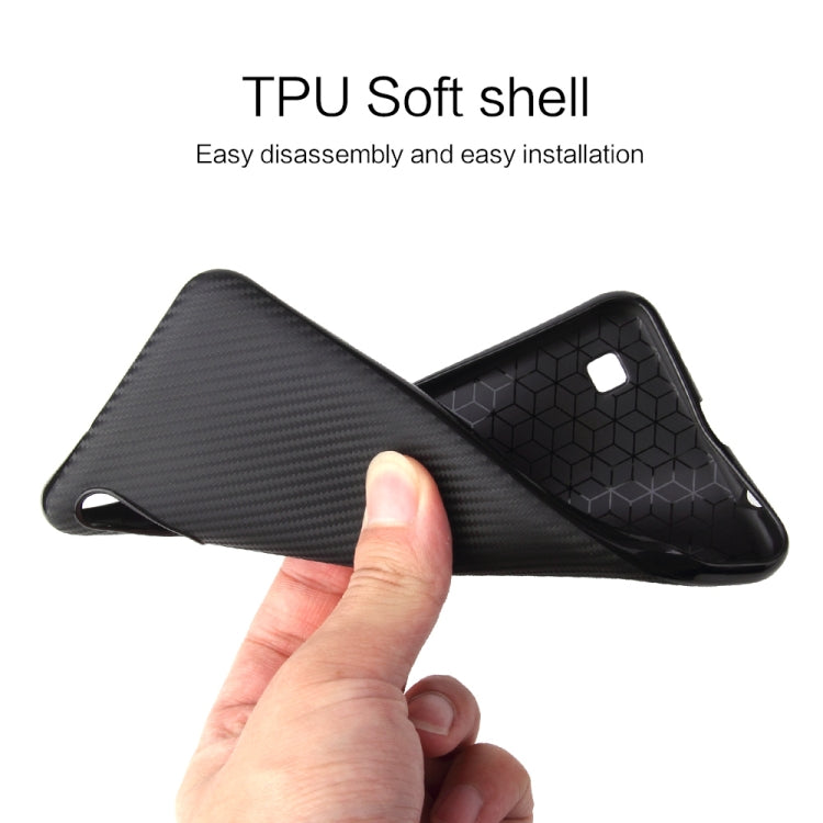 For Samsung Galaxy M10 Carbon Fiber Texture Shockproof TPU Protective Case