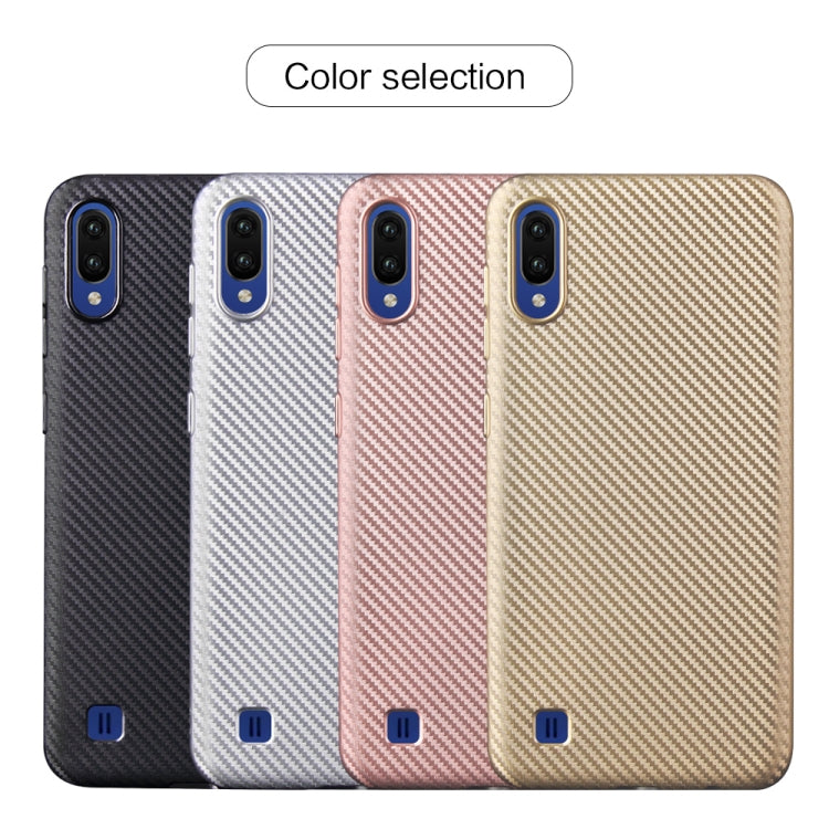 For Samsung Galaxy M10 Carbon Fiber Texture Shockproof TPU Protective Case