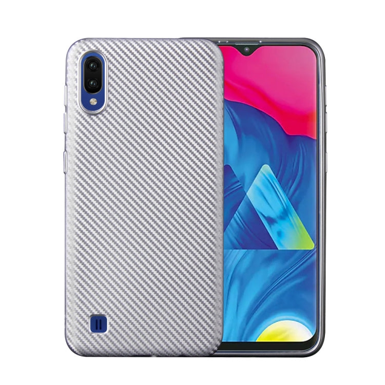 For Samsung Galaxy M10 Carbon Fiber Texture Shockproof TPU Protective Case