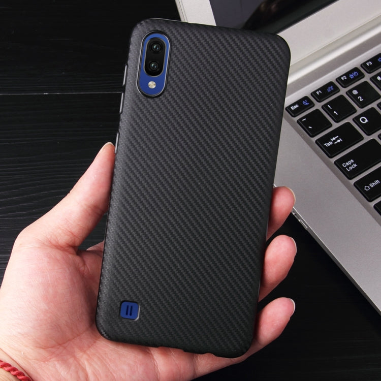 For Samsung Galaxy M10 Carbon Fiber Texture Shockproof TPU Protective Case