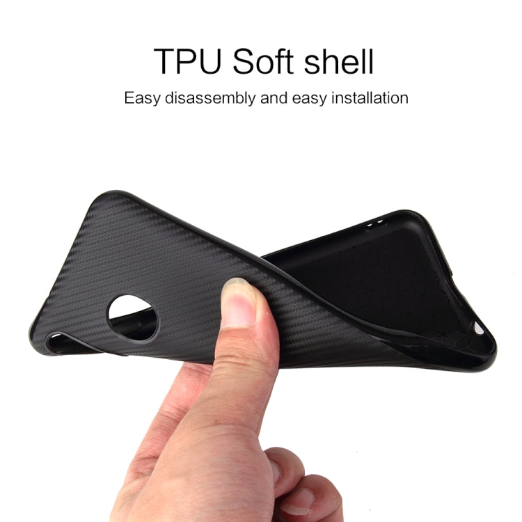 For Samsung Galaxy M20 Carbon Fiber Texture Shockproof TPU Protective Case