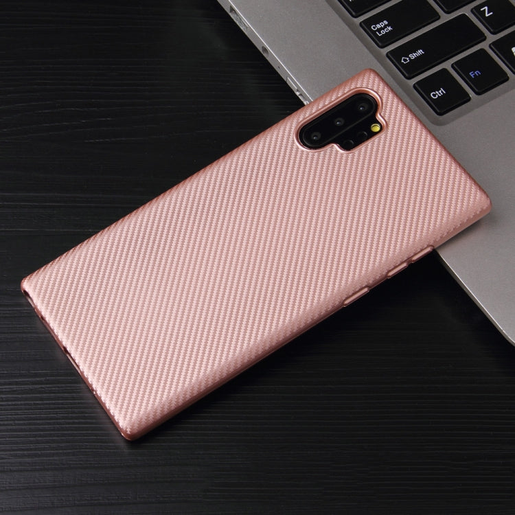 For Samsung Galaxy Note 10+ Carbon Fiber Texture Shockproof TPU Protective Case