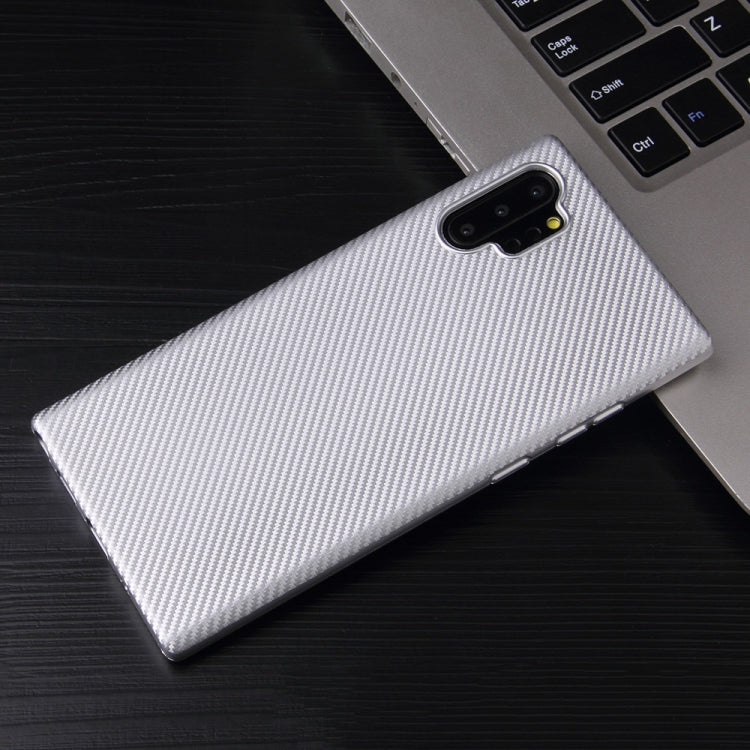 For Samsung Galaxy Note 10+ Carbon Fiber Texture Shockproof TPU Protective Case