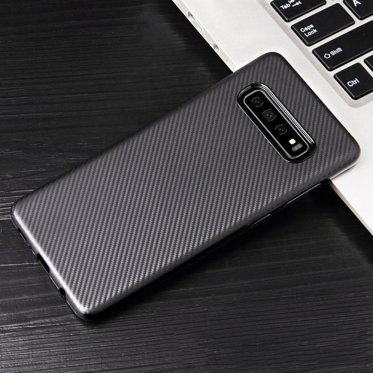 For Samsung Galaxy S10 Lite Carbon Fiber Texture Shockproof TPU Protective Case