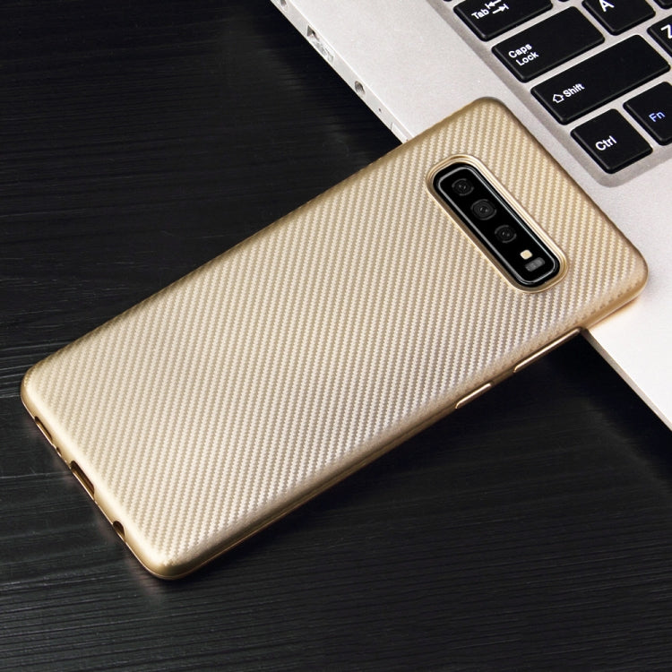 For Samsung Galaxy S10 Carbon Fiber Texture Shockproof TPU Protective Case