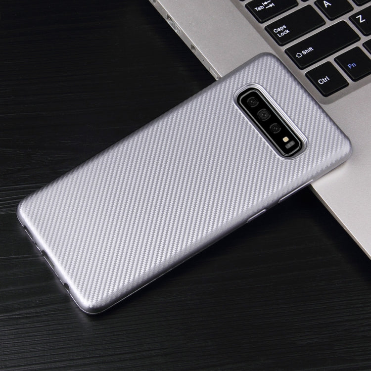 For Samsung Galaxy S10 Carbon Fiber Texture Shockproof TPU Protective Case
