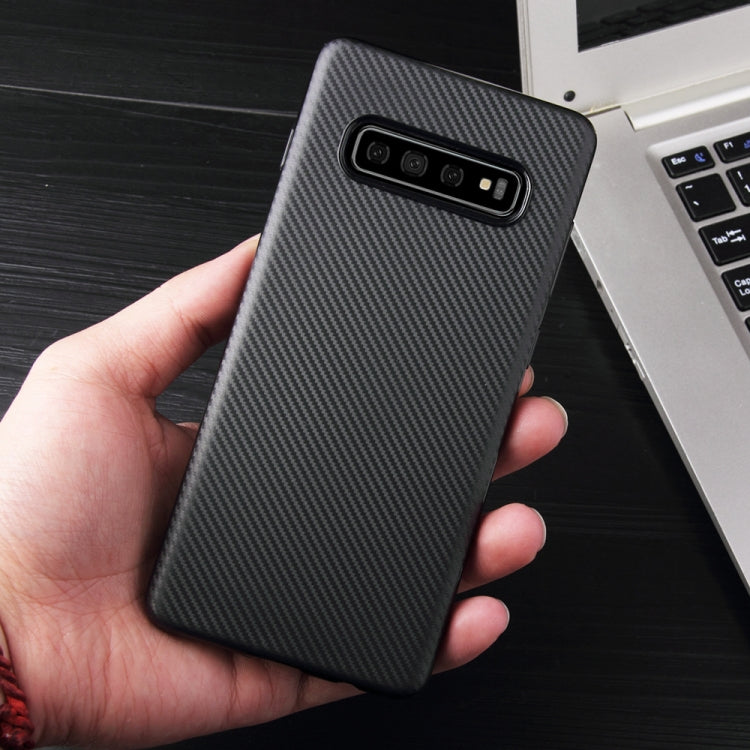 For Samsung Galaxy S10 Carbon Fiber Texture Shockproof TPU Protective Case