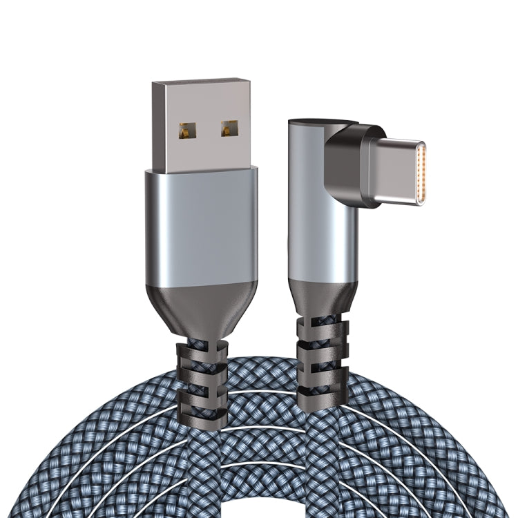 2m 5V 3A 480Mbps 100W USB to USB-C / Type-C Elbow Super Fast Charging Data-sync Cable(Grey)