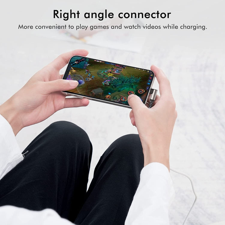 2m 5V 3A 480Mbps 100W USB to USB-C / Type-C Elbow Super Fast Charging Data-sync Cable(Grey)
