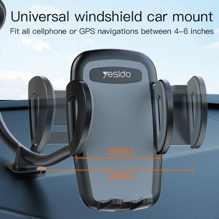 Yesido C108 360 Degree Rotation Car Windshield Suction Cup Phone Holder(Black)