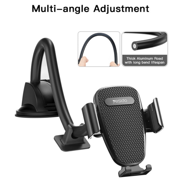 Yesido C119 Car Windshield Strip Soft Rubber Suction Cup Phone Holder(Black)