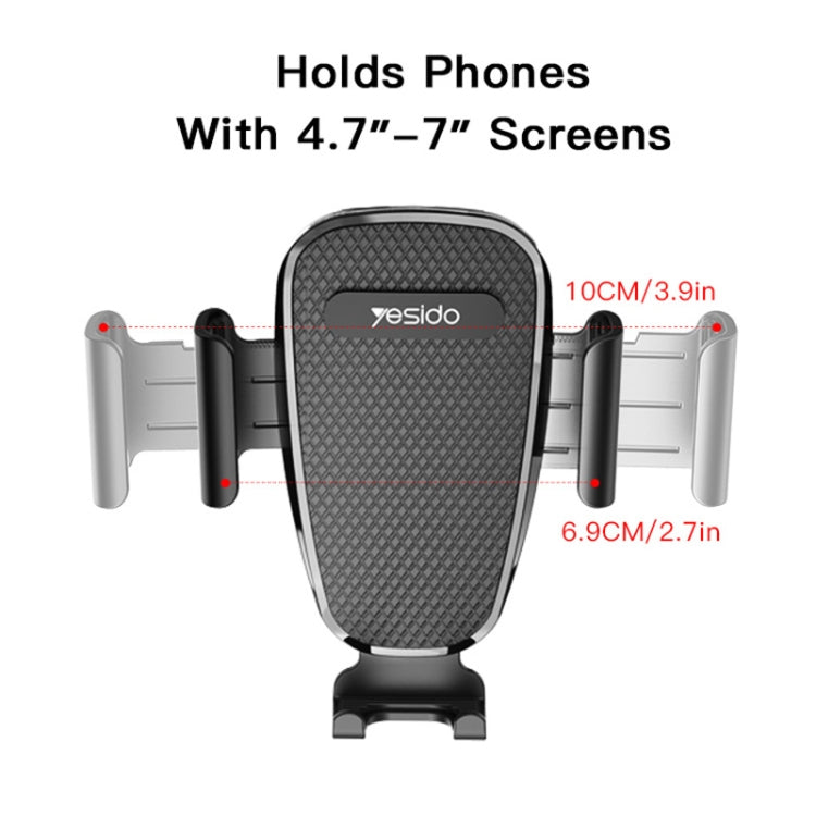 Yesido C119 Car Windshield Strip Soft Rubber Suction Cup Phone Holder(Black)