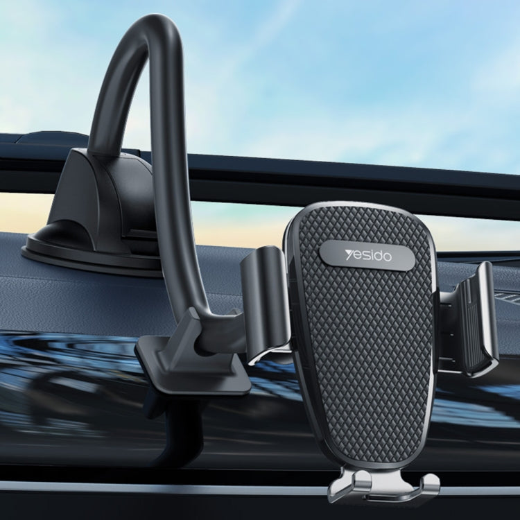 Yesido C119 Car Windshield Strip Soft Rubber Suction Cup Phone Holder(Black)