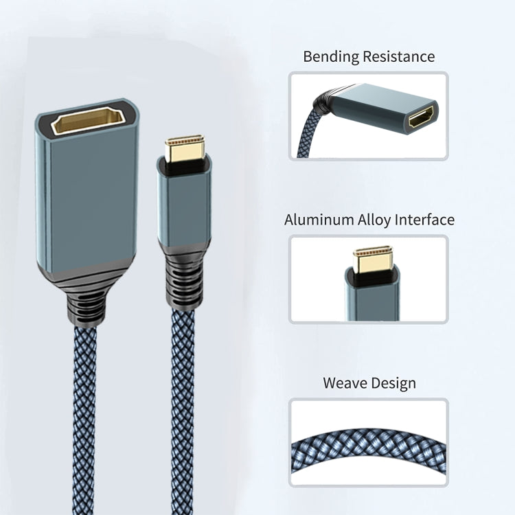 HDMI to USB-C / Type-C 4K 30Hz HD Cable, Length: 0.2m