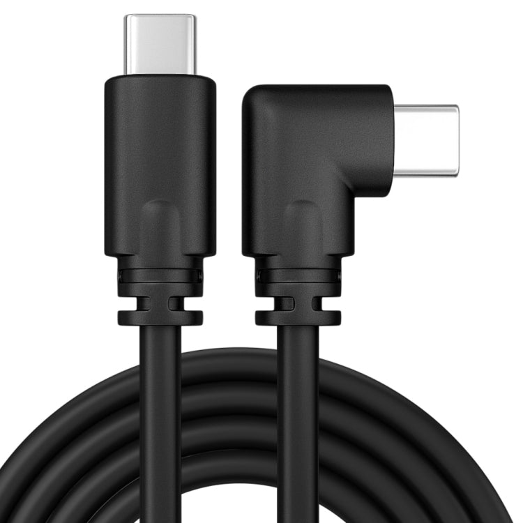 2m USB / Type-C to USB-C / Type-C Elbow 5Gbps 60W USB3.1 Gen1 Fast Charging Data-sync Cable