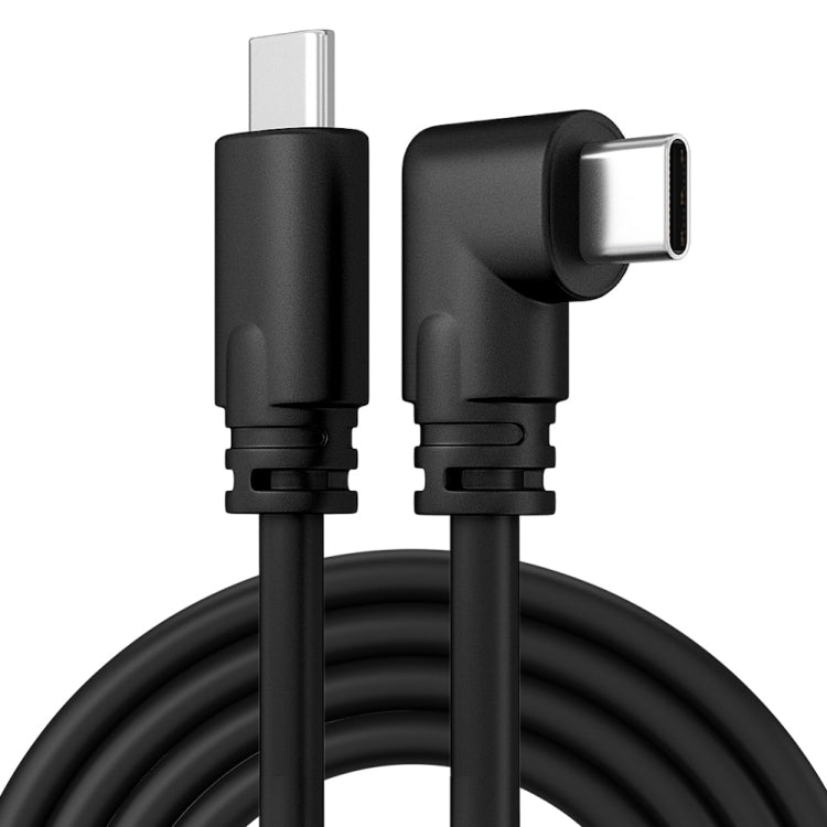 2m USB / Type-C to USB-C / Type-C Elbow 5Gbps 60W USB3.1 Gen1 Fast Charging Data-sync Cable