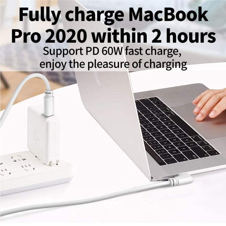 2m USB / Type-C to USB-C / Type-C Elbow 5Gbps 60W USB3.1 Gen1 Fast Charging Data-sync Cable