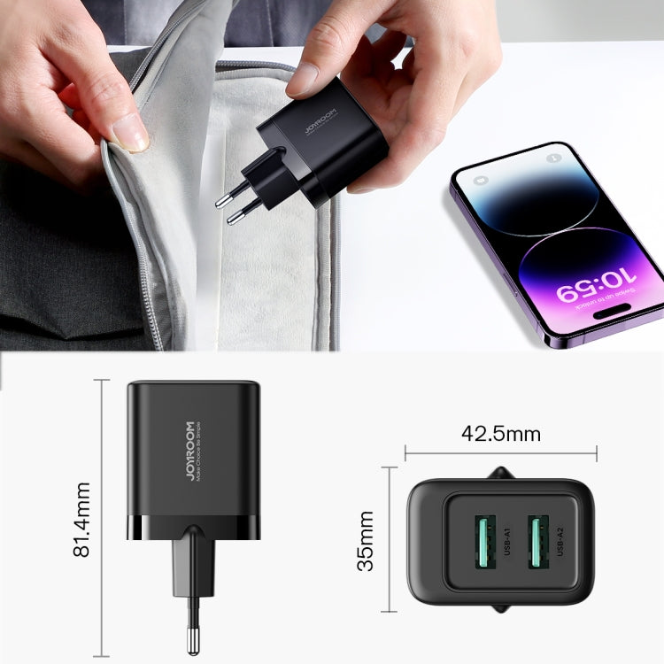 JOYROOM JR-TCN01 2.4A Dual Ports USB Charger, Plug: