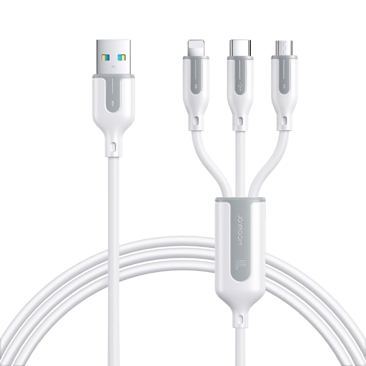 JOYROOM S-1T3066A15 Ice-Crystal Series 1.2m 66W USB to 8 Pin+Type-C+Micro USB  3 in 1 Fast Charging Data Cable