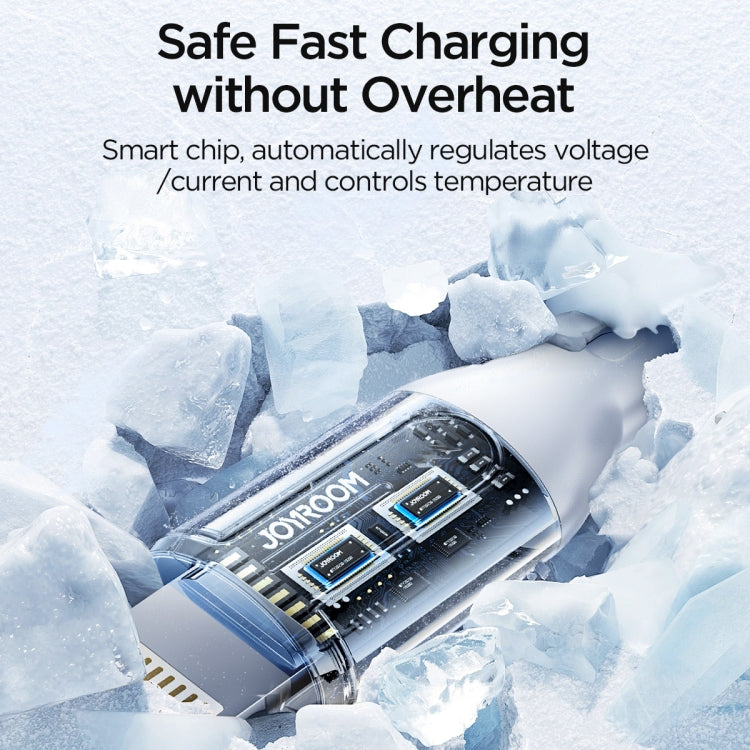 JOYROOM S-1T3066A15 Ice-Crystal Series 1.2m 66W USB to 8 Pin+Type-C+Micro USB  3 in 1 Fast Charging Data Cable