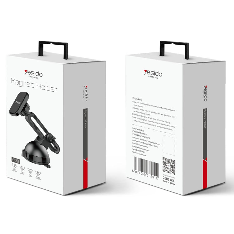 Yesido C39 Car Windshield Telescopic Magnetic Phone Holder(Black)