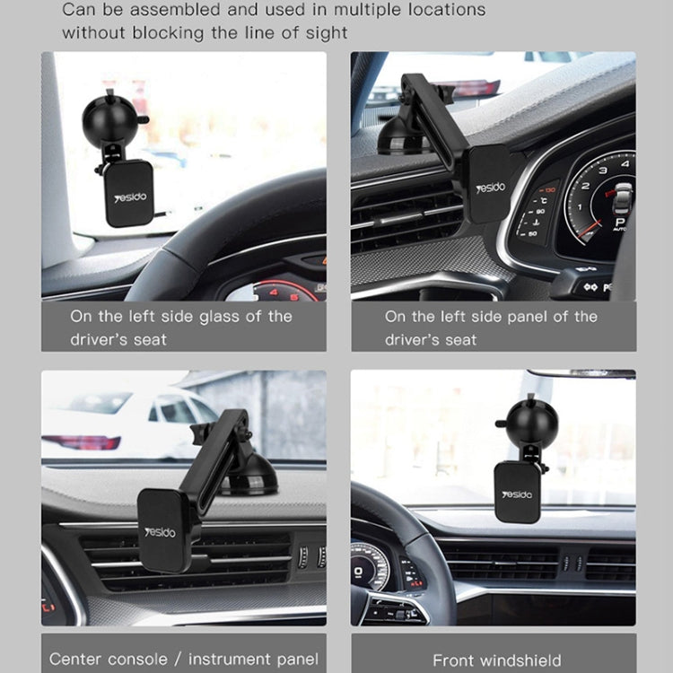 Yesido C39 Car Windshield Telescopic Magnetic Phone Holder(Black)