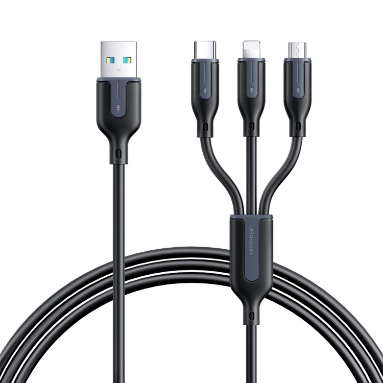 JOYROOM S-1T3018A15 Ice-Crystal Series 3.5A USB to 8 Pin+Type-C+Micro USB 3 in 1 Charging Cable, Length: