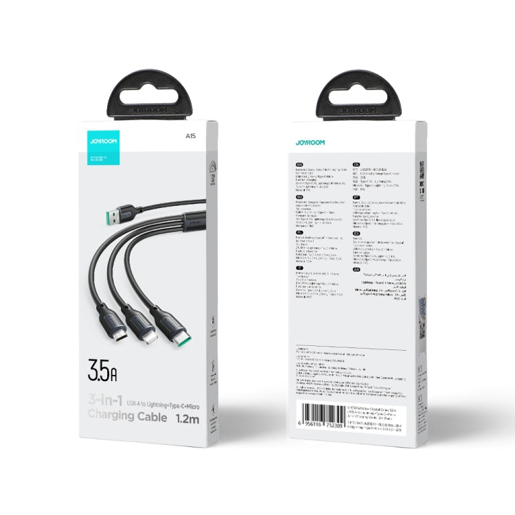 JOYROOM S-1T3018A15 Ice-Crystal Series 3.5A USB to 8 Pin+Type-C+Micro USB 3 in 1 Charging Cable, Length: