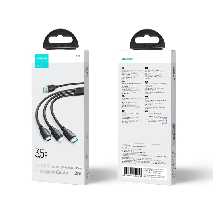 JOYROOM S-1T3018A15 Ice-Crystal Series 3.5A USB to 8 Pin+Type-C+Micro USB 3 in 1 Charging Cable, Length: