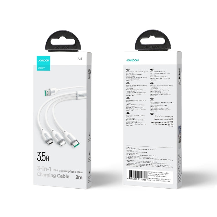 JOYROOM S-1T3018A15 Ice-Crystal Series 3.5A USB to 8 Pin+Type-C+Micro USB 3 in 1 Charging Cable, Length: