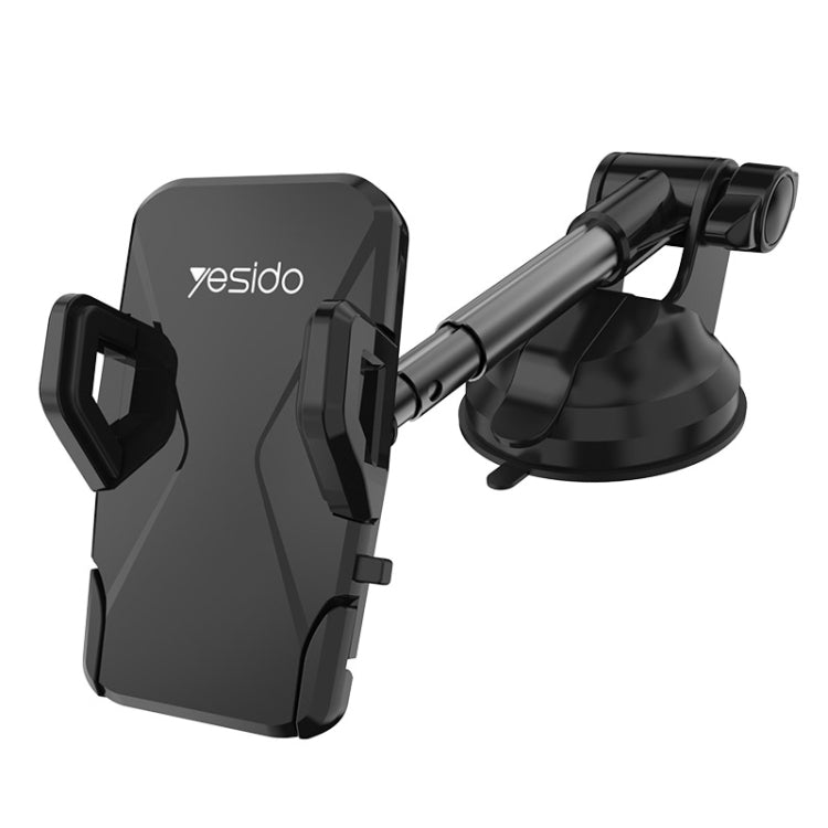Yesido C40 Car Foldable 360 Degree Rotation Automatic Clip Phone Holder(Black)