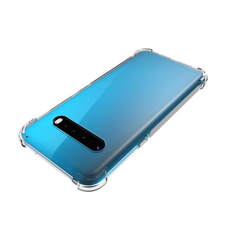 For LG V60 ThinQ 5G Shockproof Non-slip Waterproof Thickening TPU Protective Case(Transparent)