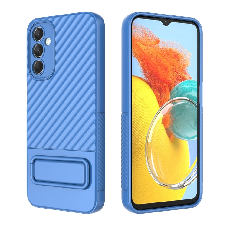 For Samsung Galaxy M14 5G Wavy Texture TPU Phone Case with Lens Film