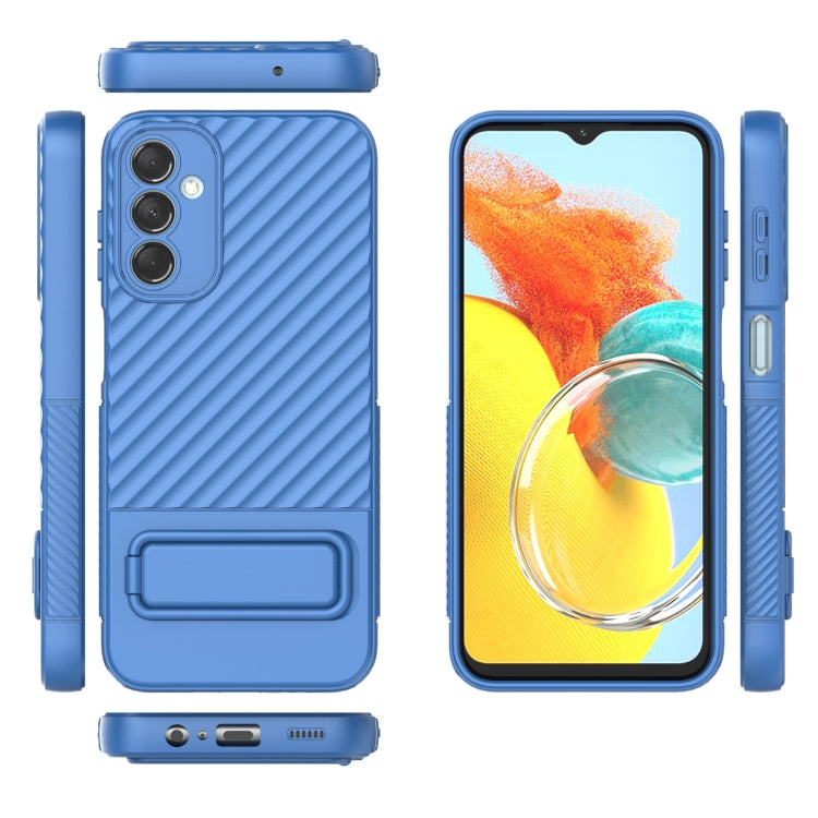 For Samsung Galaxy M14 5G Wavy Texture TPU Phone Case with Lens Film