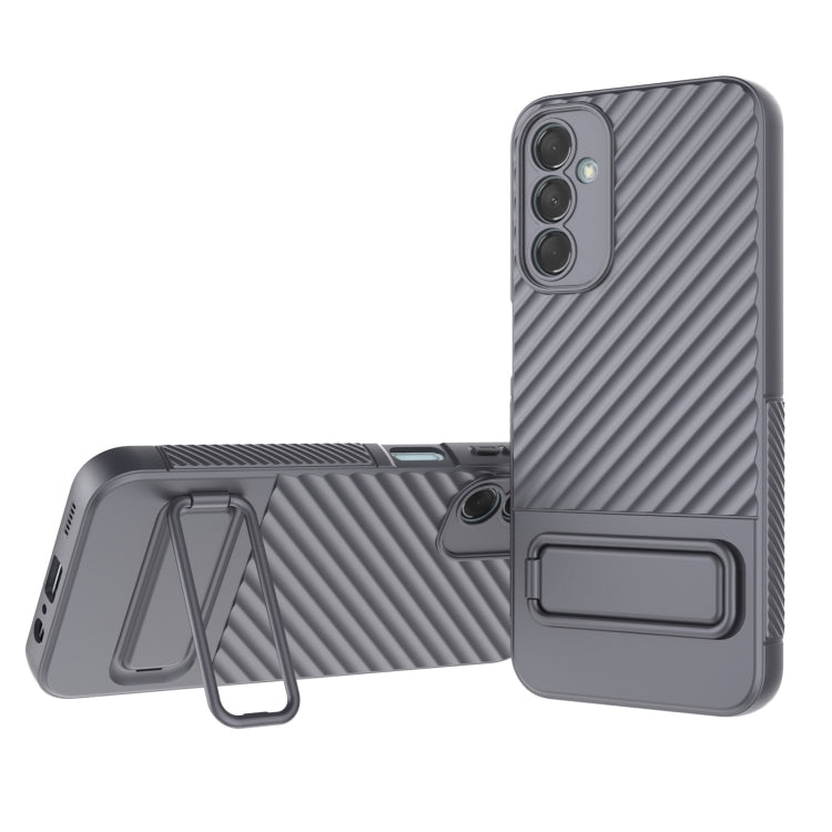 For Samsung Galaxy M14 5G Wavy Texture TPU Phone Case with Lens Film