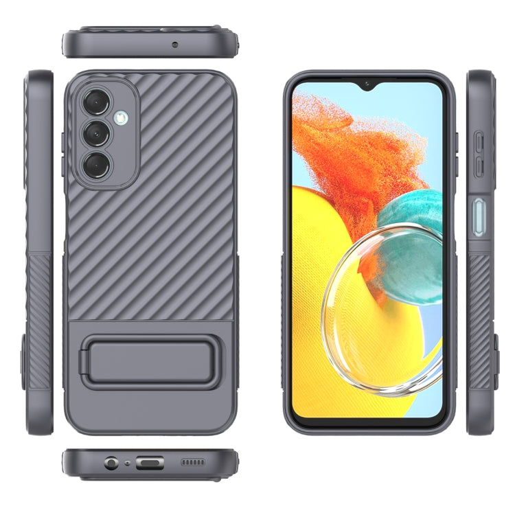 For Samsung Galaxy M14 5G Wavy Texture TPU Phone Case with Lens Film