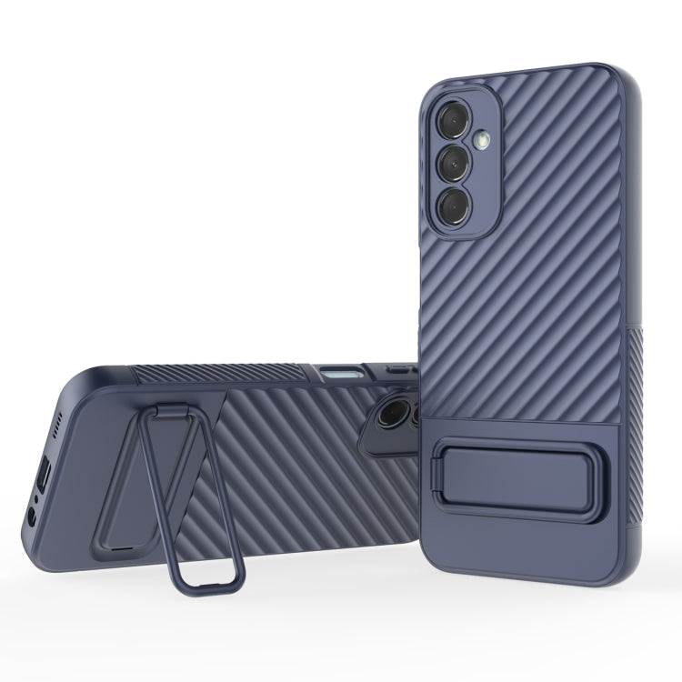 For Samsung Galaxy M14 5G Wavy Texture TPU Phone Case with Lens Film