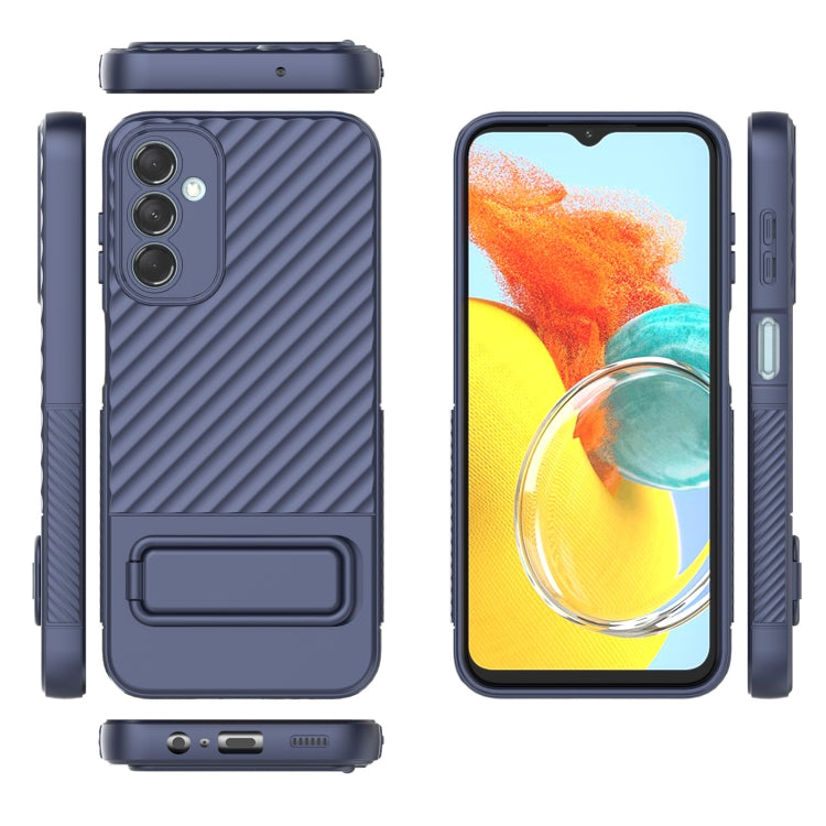 For Samsung Galaxy M14 5G Wavy Texture TPU Phone Case with Lens Film