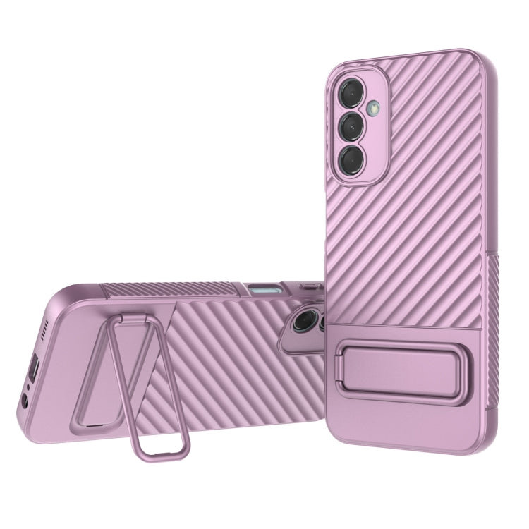 For Samsung Galaxy M14 5G Wavy Texture TPU Phone Case with Lens Film