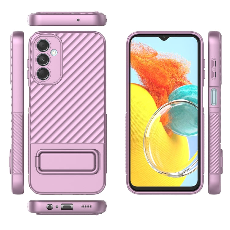For Samsung Galaxy M14 5G Wavy Texture TPU Phone Case with Lens Film