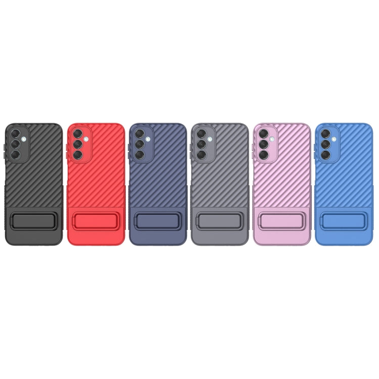 For Samsung Galaxy M14 5G Wavy Texture TPU Phone Case with Lens Film